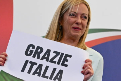 Giorgia Meloni, ganadora de las elecciones en Italia. ETTORE FERRARI