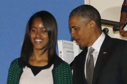 El presidente Barack Obama, con su hija Malia.