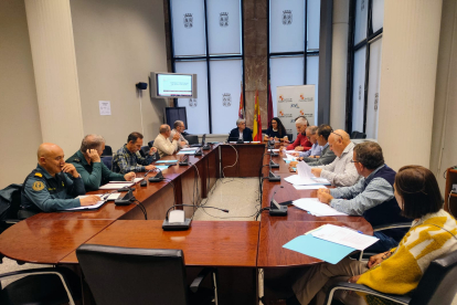Reunión de la Comisión Territorial de Pesca celebrada ayer en la Delegación de la Junta en León. DL