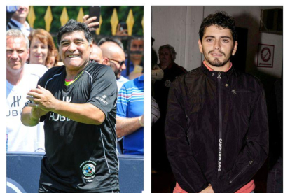 Diego Armando Maradona y su hijo, Diego Jr Sinagra.