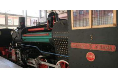 La locomotora número 3, expuesta en el Museo del Ferrocarril.
