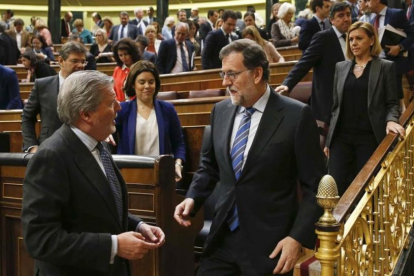 El presidente del Gobierno en funciones, Mariano Rajoy, este jueves en el Congreso.