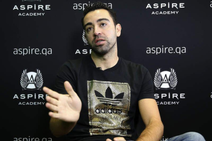 Xavi Hernández, jugador del Al-Sadd, en la Aspire Academy en Doha.