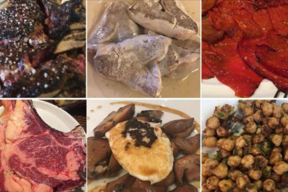 Seis de los platos de la cocina navarra de los que ha dado cuenta Carlos Herrera entre la noche del martes y el mediodía del miércoles.