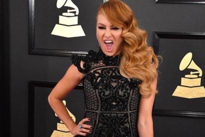 La cantante Paulina Rubio, en los Grammy, el pasado 12 de febrero en Los Ángeles.