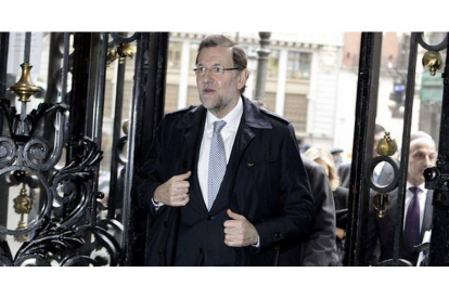 El presidente del Gobierno, Mariano Rajoy, el pasado 29 de abril, a su llegada a la Asamblea Anual del Instituto de Empresa Familiar, en Madrid.