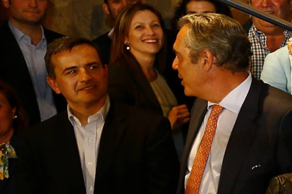 Marco Rodríguez con Agustín Rajoy el día de la presentación de la candidatura de Silván
