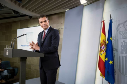 Sánchez, ha destacado este jueves que con la exhumación de Francisco Franco del Valle de los Caídos "España cumple consigo misma". LUCA PIERGIOVANNI