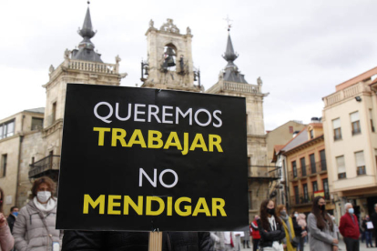 Manifestación de autónomos en Astorga. FERNANDO OTERO