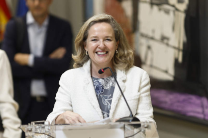 La vicepresidenta primera del Gobierno, Nadia Calviño. RODRIGO JIMÉNEZ