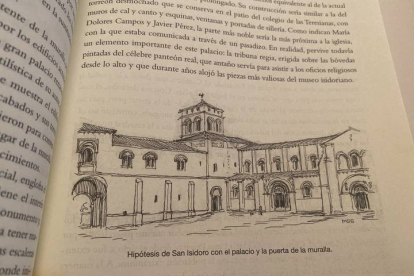 Recreación hipotética de San Isidoro con el palacio y la puerta de la muralla. MIGUEL SOBRINO
