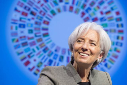 La actual directora gerente del FMI, Christine Lagarde, este jueves en Washington.