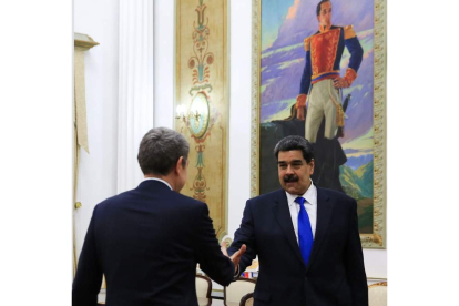 Nicolás Maduro recibe en su despacho a José Luis Rodríguez Zapatero.
