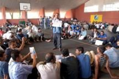 Acto reivindicativo de los inmigrantes encerrados en la universidad sevillana Pablo de Olavide