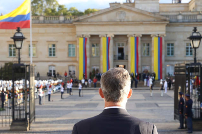 Su Majestad el Rey Felipe VI, el lunes, poco antes de la toma de posesión del presidente de Colombia. JOSÉ JIMÉNEZ