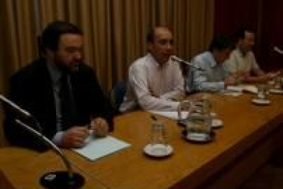 Víctor Faba, Alberto Zapico, Samuel Folgueral y Ricardo González, ayer en la Casa de la Cultura