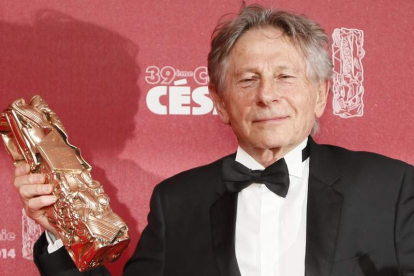 Polanski recogiendo el César en 2014. IAN LANGSDON