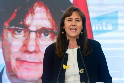 Imagen televisada de Puigdemont durante la campaña catalana. QUIQUE GARCÍA