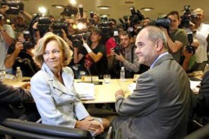 Salgado y Chaves, durante la reunión del Consejo de Política Fiscal y Financiera.