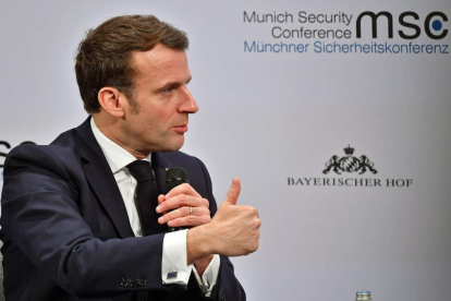 El presidente francés, Emmanuel Macron, intervino en la Conferencia de Seguridad.