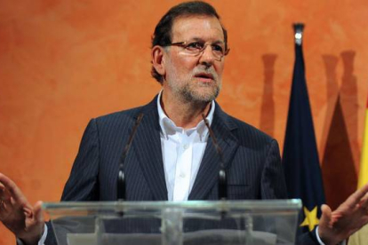 El presidente de Gobierno, Mariano Rajoy, en La Palma del Condado.