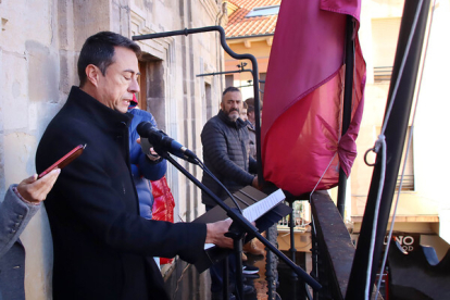 Concentración en la Plaza Mayor de Astorga por la reapertura del tren 'Ruta de la Plata', convocada por la plataforma del Corredor Oeste. ICAL