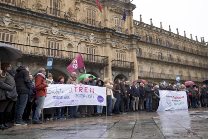 Representantes de todos los partidos e instituciones se unen a la manifestación de la Plataforma Salamanca por el Ferrocarril. ICAL