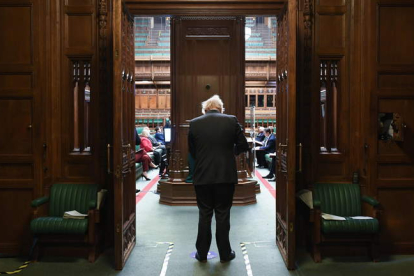 Boris Johnson entra en la Cámara de los Comunes. JESSICA TAYLOR