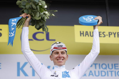 El esloveno Tadej Pogacar logró ayer su tercer triunfo de etapa en este Tour de Francia. YOAN VALAT