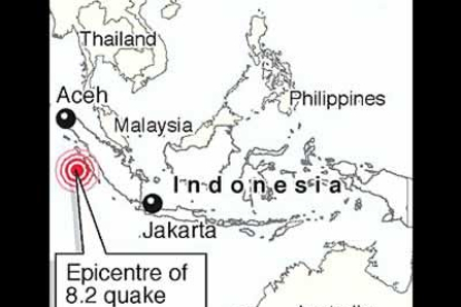 El epicentro se situó entre las islas de Simeulue y Nias, frente a las costas de Sumatra.