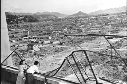 Hiroshima, tres años después del lanzamiento de la bomba. Más de la mitad de la población de esa ciudad murió como consecuencia de la explosión.