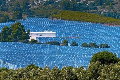 Planta solar fotovoltaica en la localidad de Beneixama (Alicante).