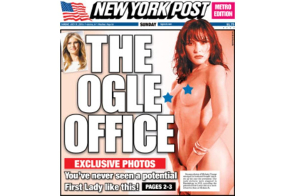 Portada de 'New York Post', con Melania Trump desnuda en una sesión fotográfica de 1995.