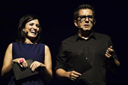 Silvia Abril y Andreu Buenafuente, en la presentación de un concierto benéfico en Barcelona.