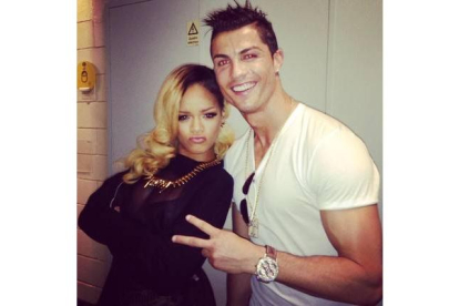 Ronaldo y Rihanna después del concierto de la cantante en Portugal.