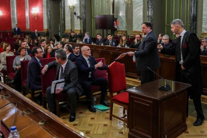 Los independentistas catalanes en el inicio del juicio al Procés.