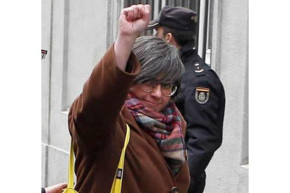 La exdiputada de la CUP Mireia Boya al llegar al Supremo. LERENA