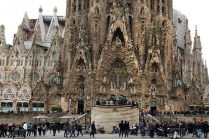 La fachada del Naixement de la Sagrada Família, este sábado, ya terminada.