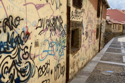 El tramo peatonal de muralla en la calle Las Cercas da miedo