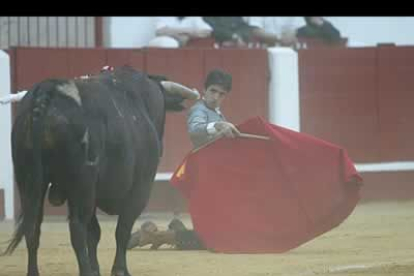 El torero leonés se mostró valiente y templado ante el toro, lo que se tradujo en una gran faena reconocida con los aplausos del público.