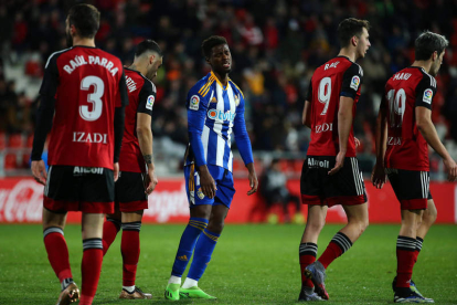 La Deportiva perdió 2-1 ante el Mirandés en el partido de la primera vuelta. L. DE LA MATA