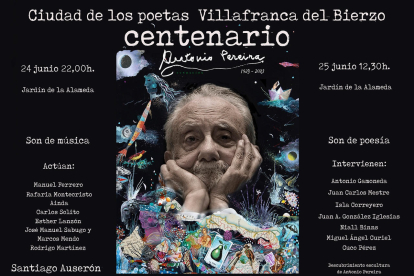 Cartel de la última Fiesta de la Poesía, este fin de semana en homenaje a Antonio Pereira. DL