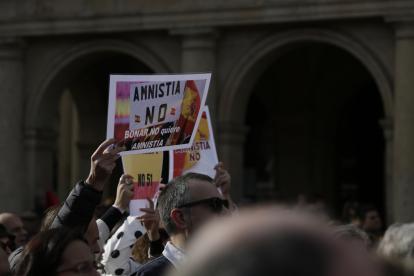 Manifestación en León contra la amnistía. FERNANDO OTERO