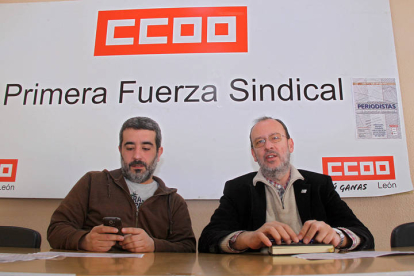 Xosepe Vega junto a Ignacio Fernández, el histórico líder sindical que le precedió en el cargo. P. G.
