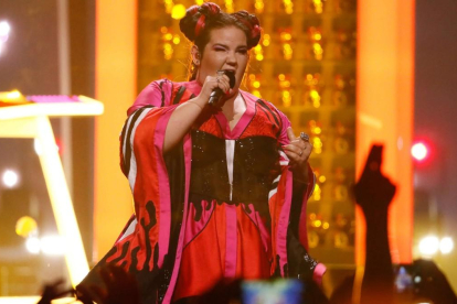 Netta en el escenario de Eurovisión 2018.