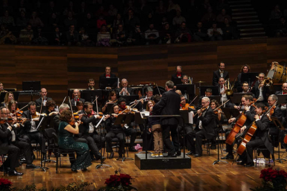 La Sinfónica Odón Alonso en una actuación en el Auditorio Ciudad de León. MIGUEL F.B.