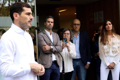 Iker Casillas a su salida del hospital de Oporto. CARLOS GARCÍA
