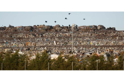 Imagen del gran vertedero del CTR de San Román, donde la basura ya ha consumido un tercio de su capacidad.