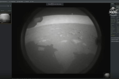 Primeras imágenes de la nave ‘Perseverance’ segundos antes de aterrizar en Marte. NASA