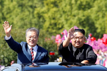 El presidente de Corea del Sur en su último en encuentro con el dictador del Norte. EFE